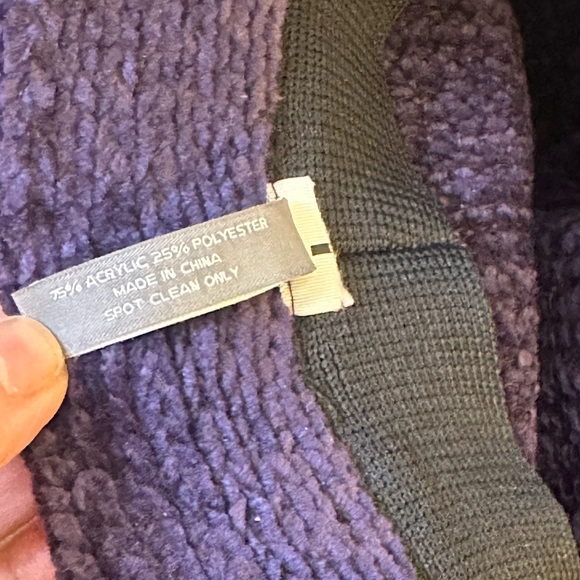 VTG 1990s Ann Taylor Purple Chenille Bucket Cloche Hat L - Picture 7 of 7